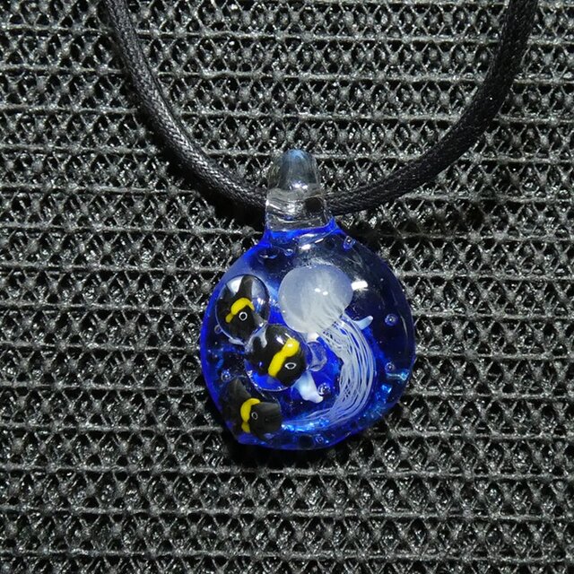海月、熱帯魚 NO.456（ガラス、とんぼ玉、海、一点物、伝統工芸
