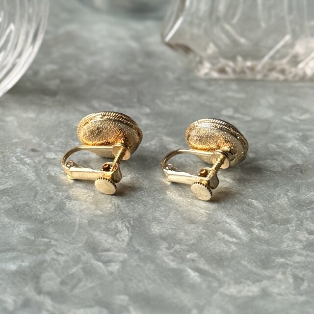 Y1226-ヴィンテージイヤリング U.S.A. Faux Pearl Gold Tone Twisted