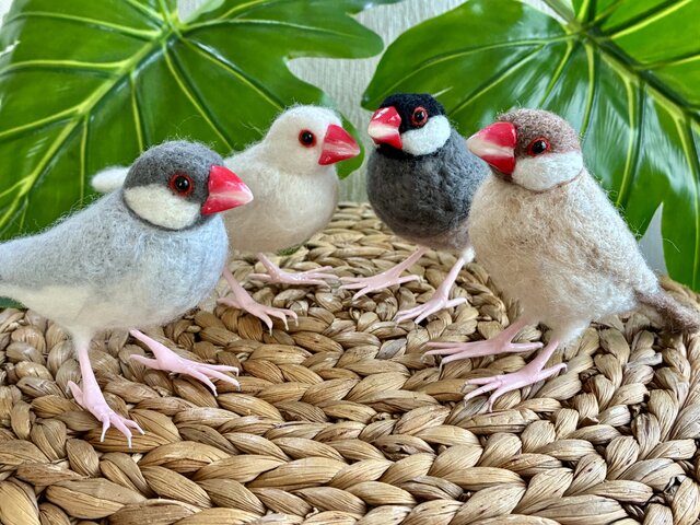 文鳥のオーダー 羊毛フェルト | iichi 日々の暮らしを心地よくする