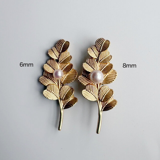 新作ヴィンテージリーフ④パールブローチ あこやパール セレモニー