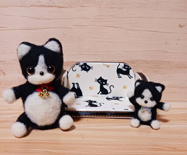 羊毛フェルト 猫のぬいぐるみセット ソファ付き | iichi 日々の暮らし