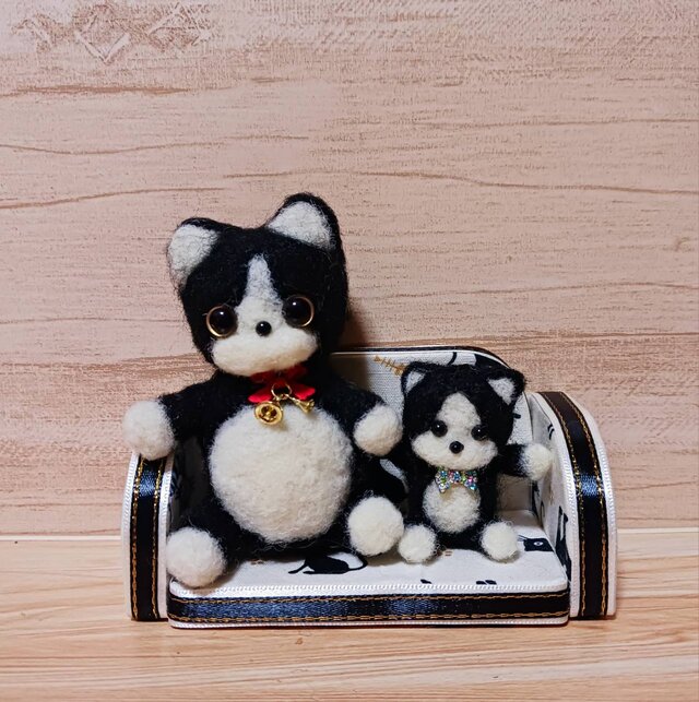 羊毛フェルト 猫のぬいぐるみセット ソファ付き | iichi 日々の暮らし