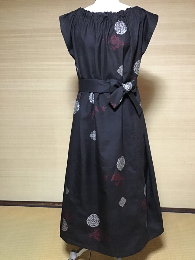 正絹奄美大島紬ワンピース(首回りゴム入り) | iichi 日々の暮らしを