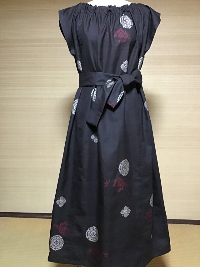 正絹奄美大島紬ワンピース(首回りゴム入り) | iichi 日々の暮らしを