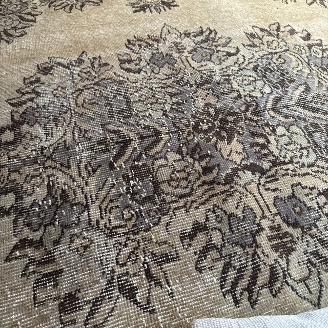 超大判165×265メダリオン ベージュ×グレイ トルコヴィンテージラグ