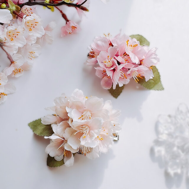 薄紅の桜】春を告げる桜のコサージュ 卒業式 入学式 発表会 | iichi
