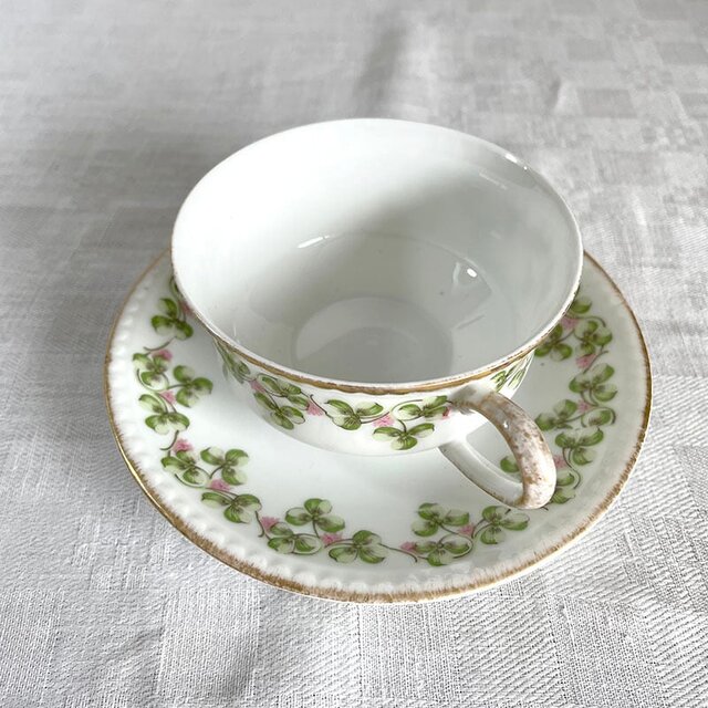 カップ＆ソーサー リモージュ クローバー Limoges 金彩 19twd18-2
