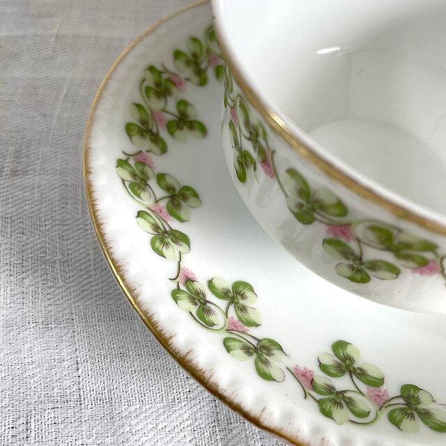 カップ＆ソーサー リモージュ クローバー Limoges 金彩 19twd18-2