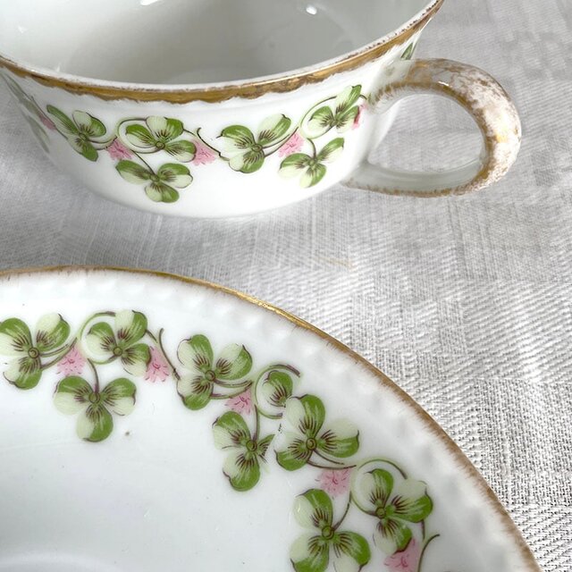 カップ＆ソーサー リモージュ クローバー Limoges 金彩 19twd18-2
