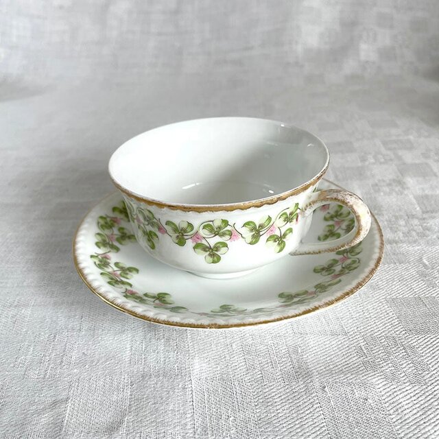カップ＆ソーサー リモージュ クローバー Limoges 金彩 19twd18-2