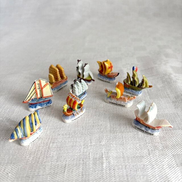 フェーブ 陶器ミニチュア10個セット 帆船 LA MARINE ROYALE