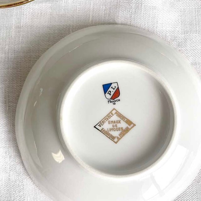 小皿 リモージュ デザートプレート ケーキ皿 フルーツ金彩 プルーン