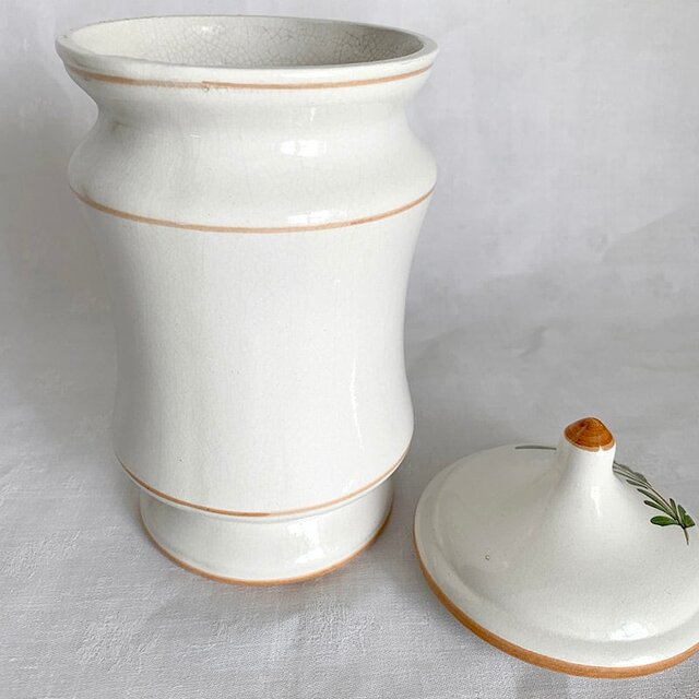 蓋付き壺 お花のポット・陶器キャニスター コーヒー豆入れ 12twcp5