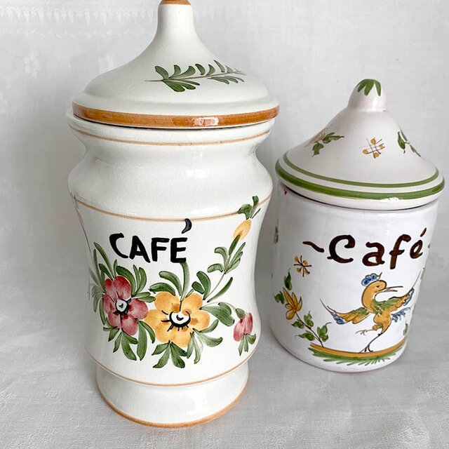蓋付き壺 お花のポット・陶器キャニスター コーヒー豆入れ 12twcp5