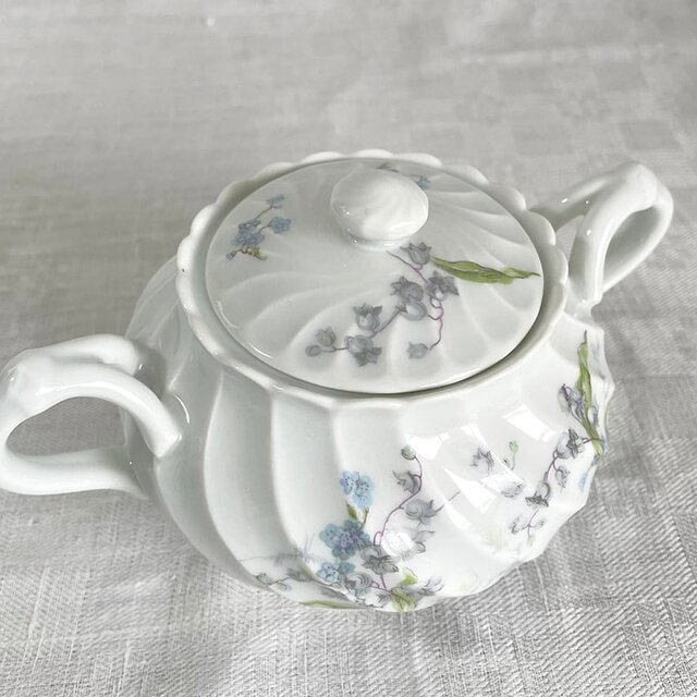 シュガーポット リモージュアビランド すずらん・勿忘草 Limoges