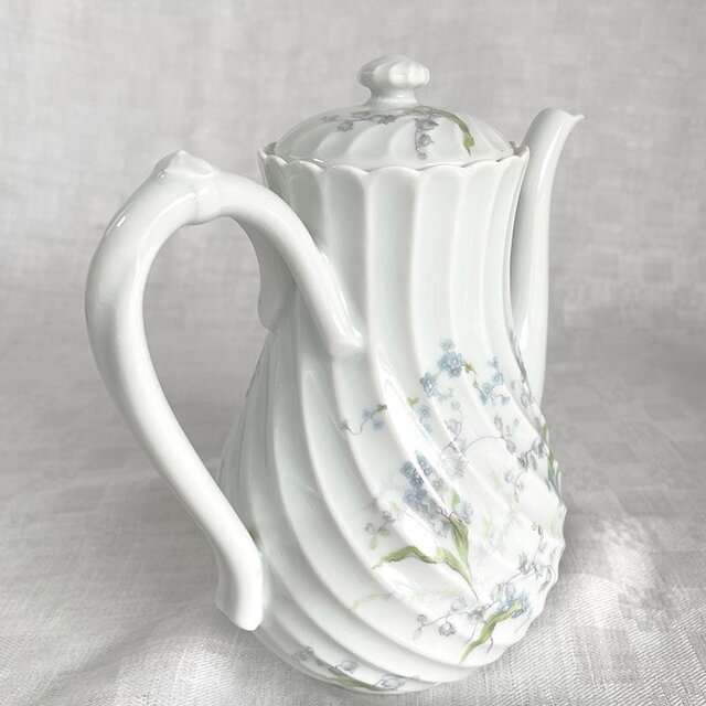 リモージュ　Limoges　Chantilly 手描き　コーヒーポット コーヒーポット（小）リモージュアビランド すずらん・勿忘草 Limoges