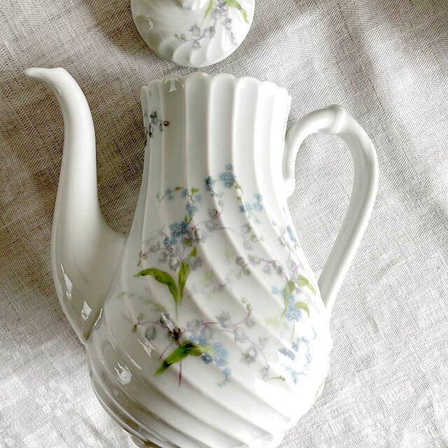 コーヒーポット（小）リモージュアビランド すずらん・勿忘草 Limoges