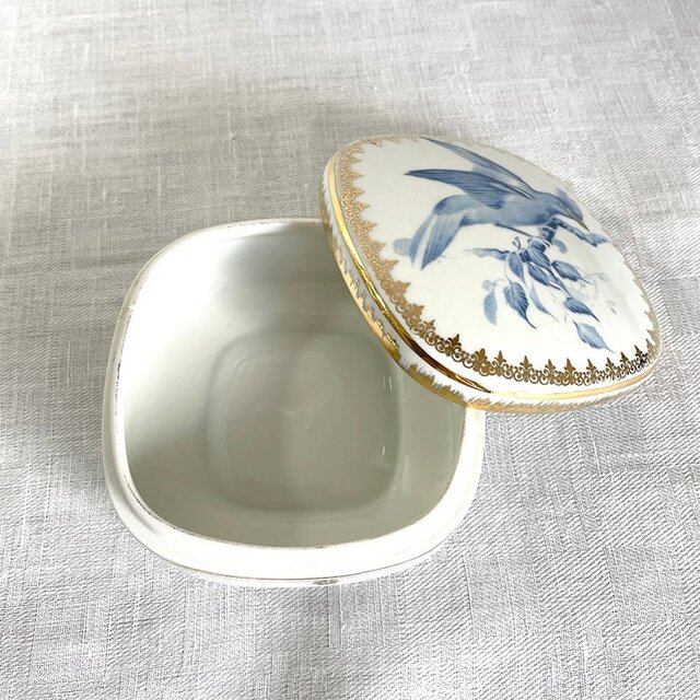 ボンボニエール 陶器小物入れ リモージュ Limoges とり 12OTdg28-1