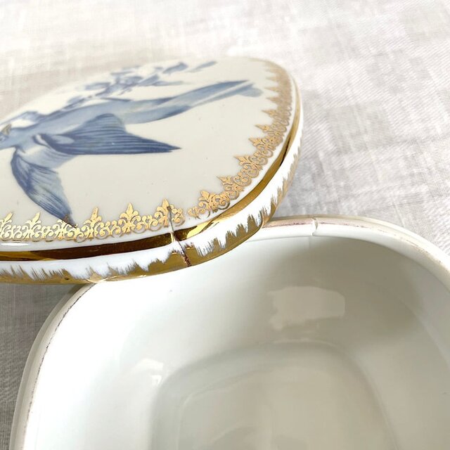 ボンボニエール 陶器小物入れ リモージュ Limoges とり 12OTdg28-1