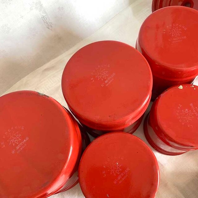 ホーロー キャニスター 赤6個セット 砂糖 小麦 胡椒 12KWbt22 | iichi