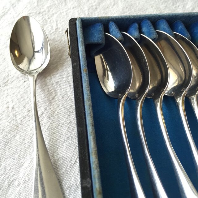 銀製 ティースプーン6本セット シルバースプーン （オリジナルケース