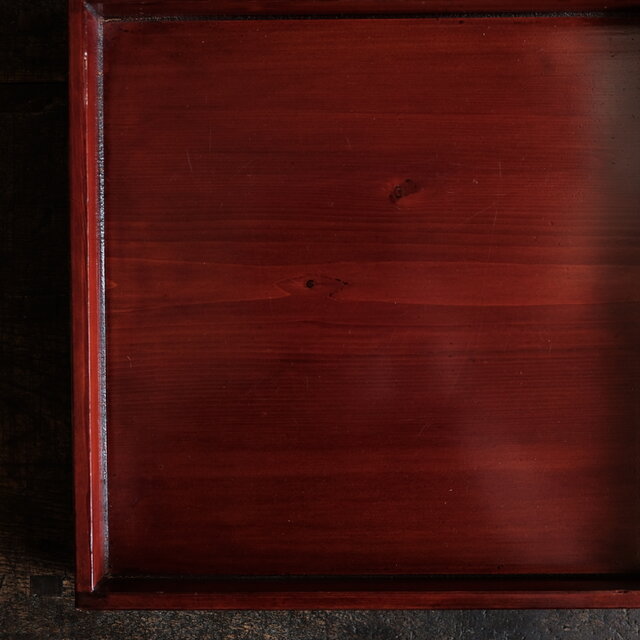 深く美しい色味◇伊勢漆器 胡桃足膳 角盆 古物 古民家 骨董・antiques