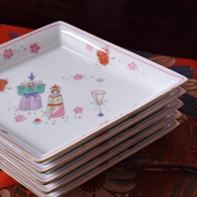 庫山窯 前畑陶器 ひな祭り 雛絵巻 菱形 美濃焼 岐阜 日本 | iichi 日々