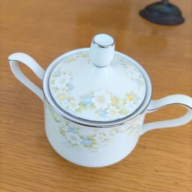三郷陶器｜Sango CHINA｜シュガーポット｜昭和レトロ｜小花柄｜日本