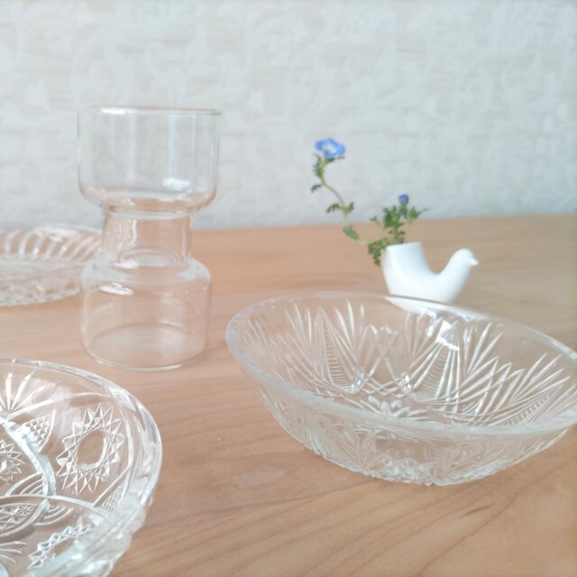 霜柱｜プレス｜ガラス｜ボウル｜氷コップ｜昭和レトロ｜日本 | iichi