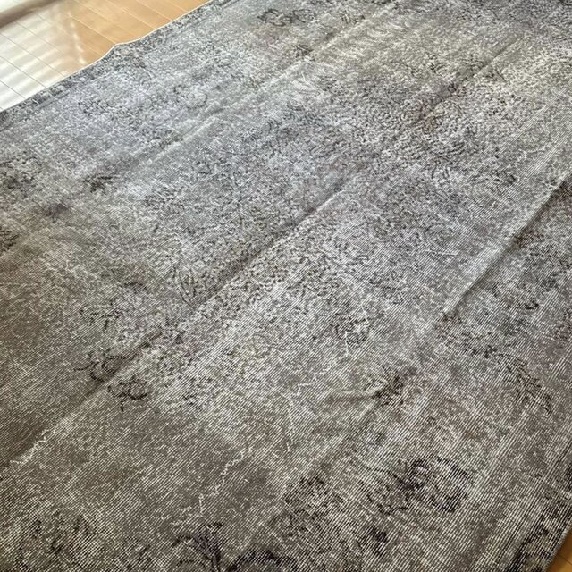 超大判182×293 貴重グレイオーバーダイ メダリオン トルコヴィンテージ