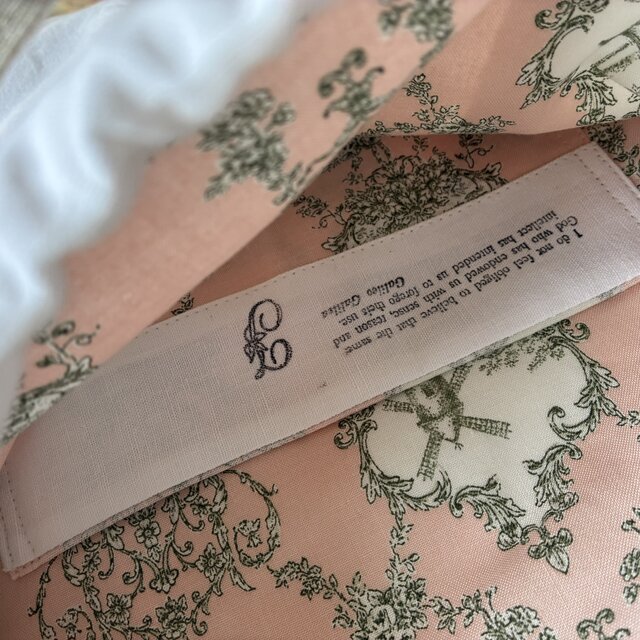 antiquelinen*whitework*レア手刺繍*巾着型トートバッグ