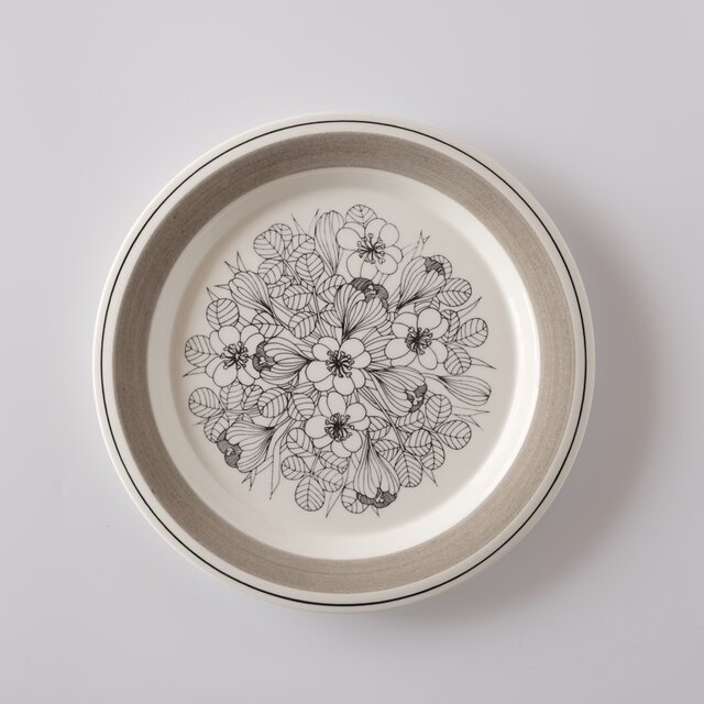 ARABIA Krokus plate アラビア クロッカス 20cmプレート グレーリム①