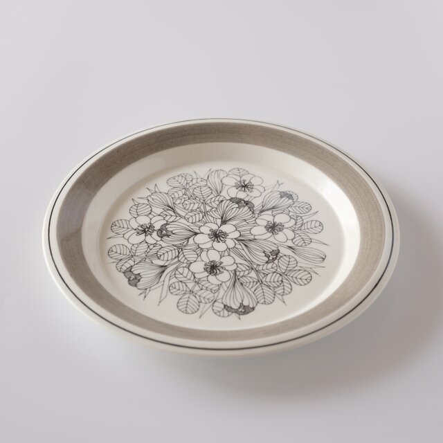 ARABIA Krokus plate アラビア クロッカス 20cmプレート グレーリム①