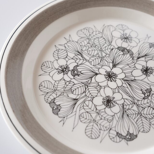 ARABIA Krokus plate アラビア クロッカス 20cmプレート グレーリム①