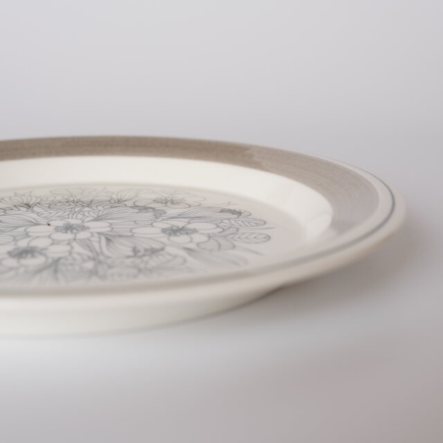 ARABIA Krokus plate アラビア クロッカス 20cmプレート グレーリム①