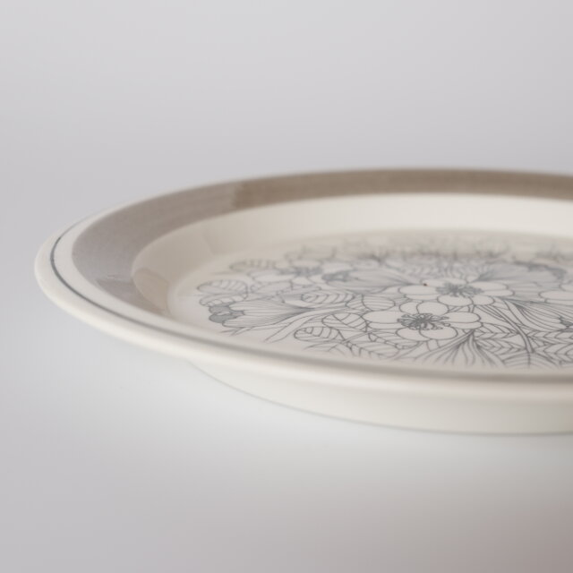 ARABIA Krokus plate アラビア クロッカス 20cmプレート グレーリム①