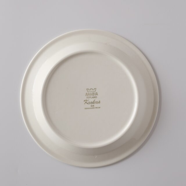 ARABIA Krokus plate アラビア クロッカス 20cmプレート グレーリム①