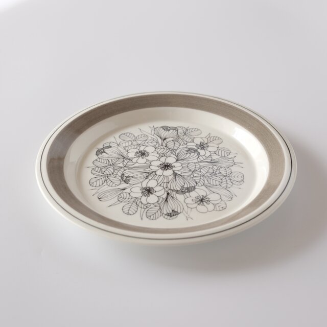 ARABIA Krokus plate アラビア クロッカス 20cmプレート グレーリム②