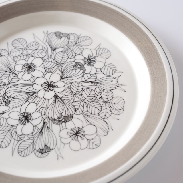 ARABIA Krokus plate アラビア クロッカス 20cmプレート グレーリム②