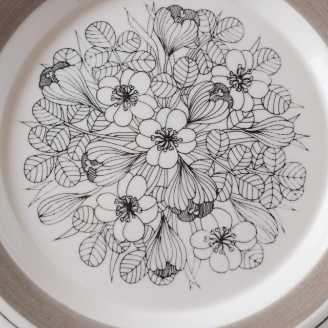 ARABIA Krokus plate アラビア クロッカス 20cmプレート グレーリム②