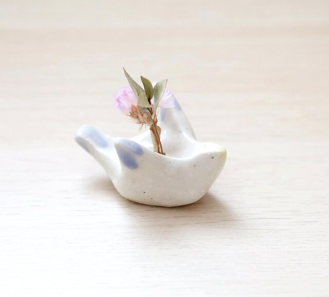 小さなカモメの花挿しオブジェ 2 ＊ ドライフラワー付き | iichi 日々