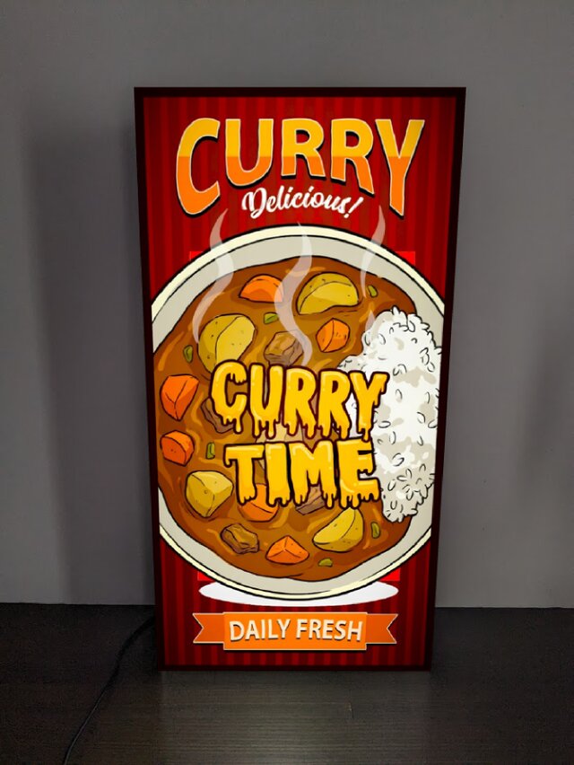 【オーダー無料】カレー インド 料理人 スパイス 看板 置物 雑貨 ライトBOX オーダー無料 Lサイズ】カレー スパイス インド料理 店舗 自宅 照明