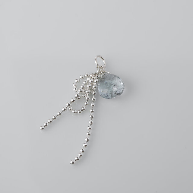 1点もの]選択可Silver925 モスアクアマリンのRibbonペンダントトップ