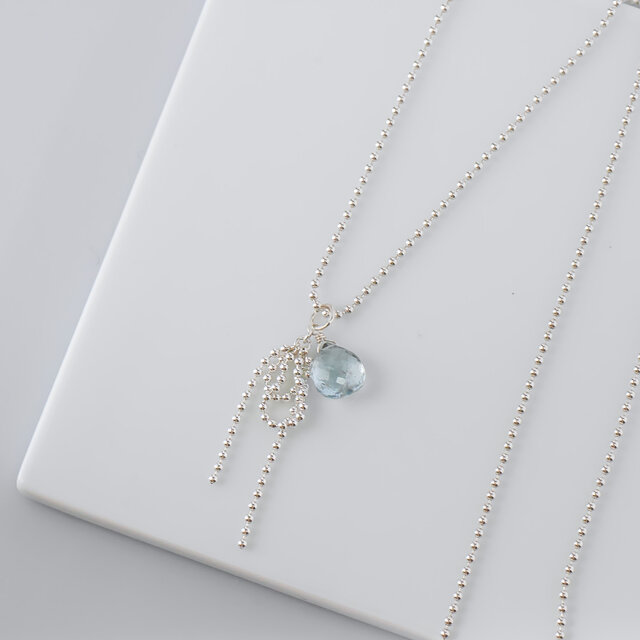 1点もの]選択可Silver925 モスアクアマリンのRibbonペンダントトップ