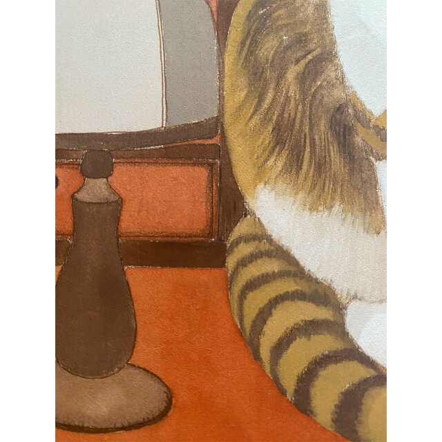 原画「書斎の猫2」猫イラスト | iichi 日々の暮らしを心地よくする