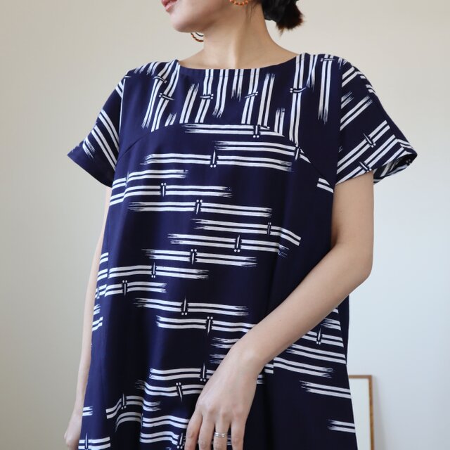 浴衣の切替フレアワンピース（トンボ・M） | iichi 日々の暮らしを 