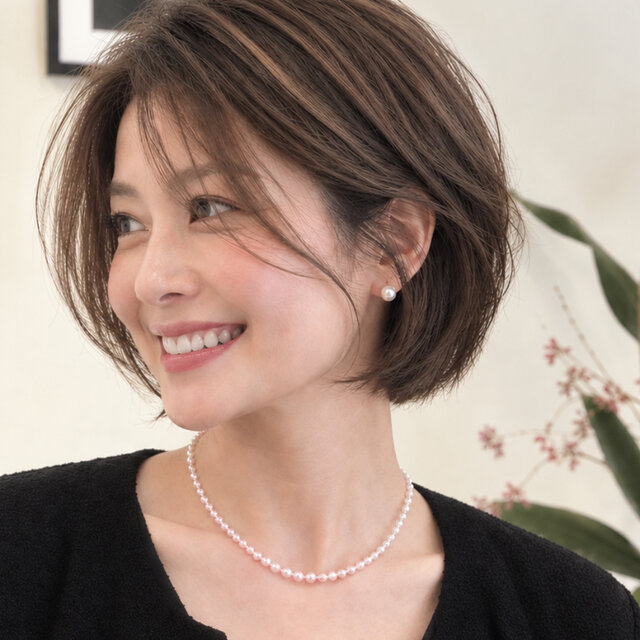 上質 湖水真珠 ベビーパール ネックレス ピンク〜ホワイト