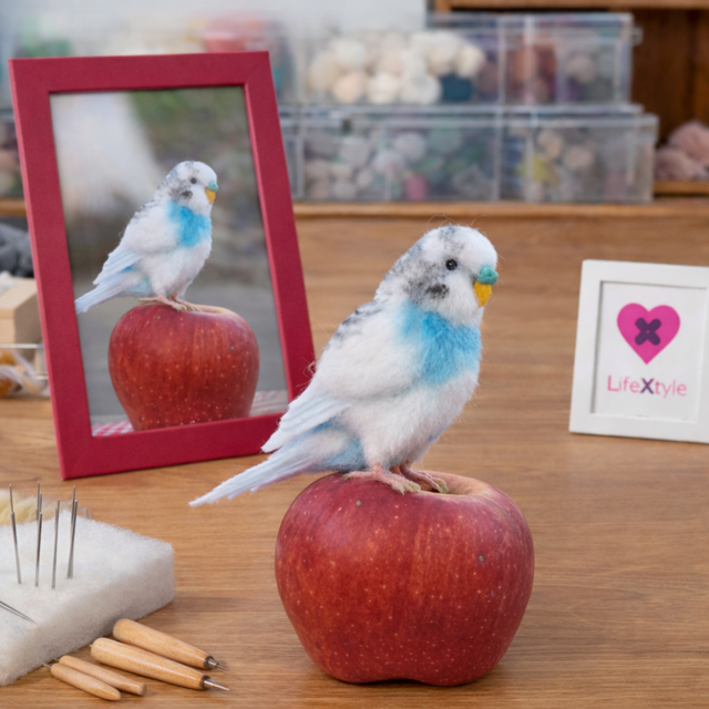 ボタンインコ 羊毛フェルト｜写真から作る 愛鳥ドール | iichi 日々の
