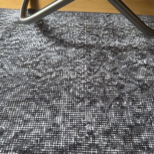 104×207 グレイ×ブラウン オーバーダイ トルコヴィンテージラグ