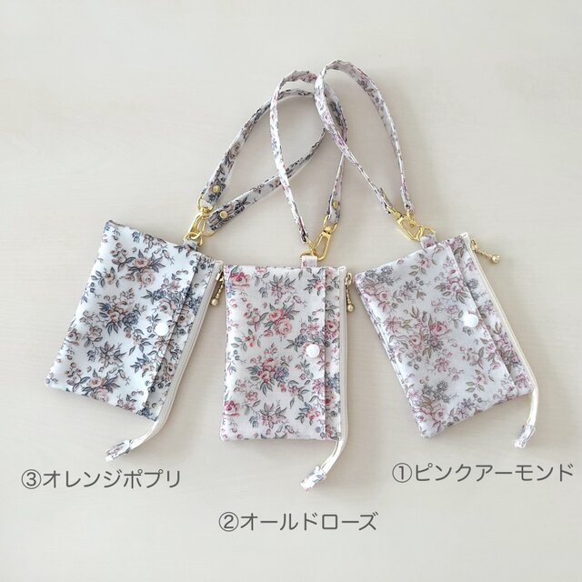 お札3つ折り】4ポケットミニ財布ポーチ＊リバティ Love Posies | iichi
